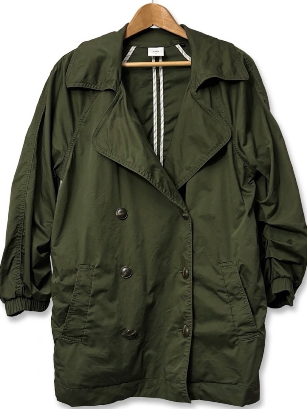 Cabi Olive Green Expedition Jacket Double Breasted Utility Trench Small
